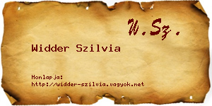 Widder Szilvia névjegykártya